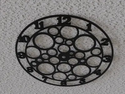 circle shape wall clock 3D print model