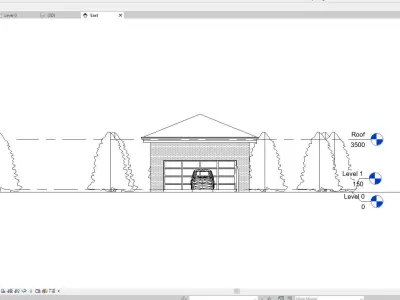 Garage with car 3D model