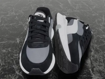 Puma 3D Shoes - White - Gray - Black Low-poly 3D model