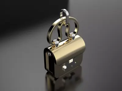 Hermes bag pendant without gem 3D print model