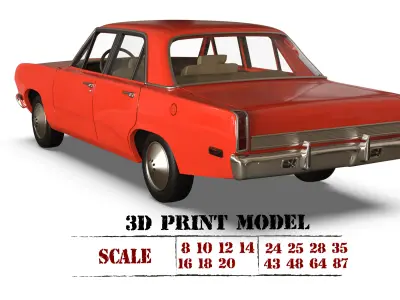 3D file 1971 Valiant Third gen duel 4 Door classic cars  3D print model