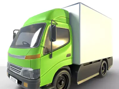 Low Poly Car Hino 300 Truck Low-poly 3D model