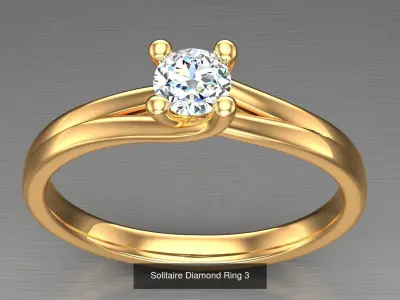 Diamond Solitaire Ring Collection 3D Model Pack