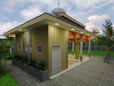 simple mushola design concept 3d model for kindergarten 3d model 3D print model