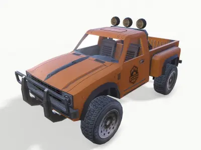 PickUp Orange Low-poly 3D model