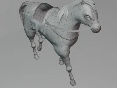 Cartoon Horse Low-poly 3D model purchase