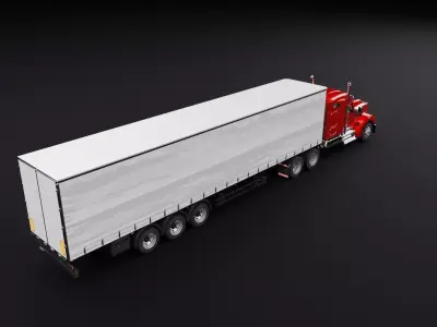 Kenworth 990 Truck Red 3D model