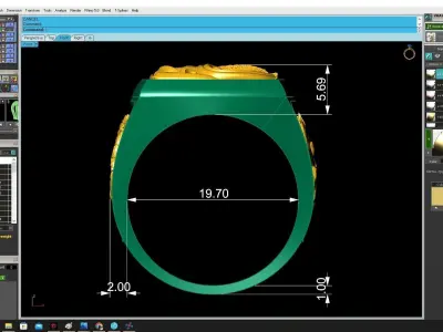 Luxury Two Tone Sculpted Koi Fish Signet Ring for Men 3362 3D print model