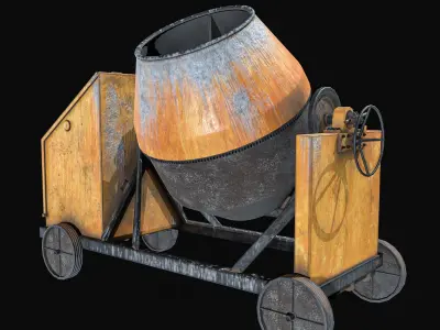 Concrete Mixer 3 Colors Low-poly 3D model