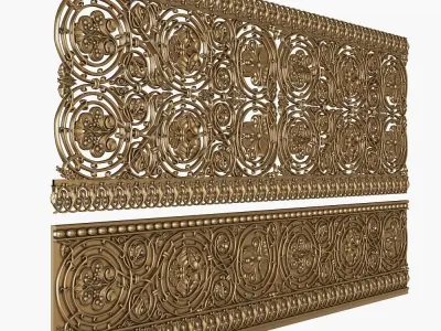 Classic grille moulding for cnc 3D model