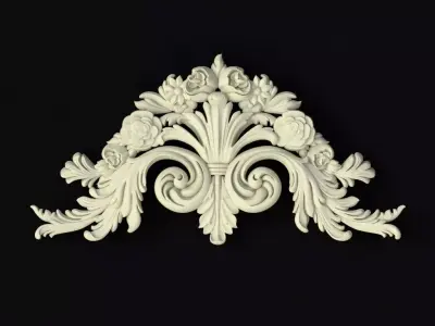 Central decor ornament for furniture 3D model 916