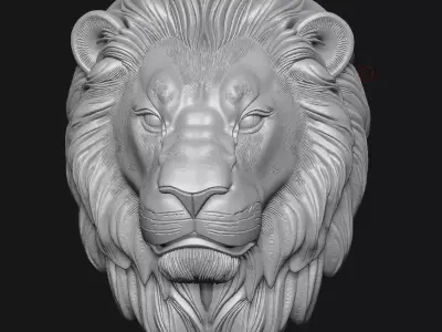 Lion sculpture 3D print model 3
