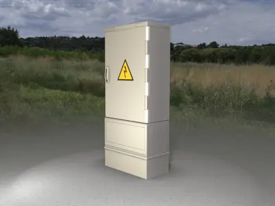 Electrical Distribution Cabinet 11 Low-poly 3D model