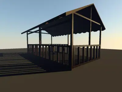 Pergola wooden gazebo Free 3D model