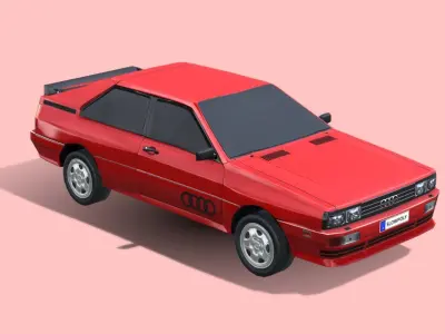 Audi Quattro 1980 Low-poly 3D model