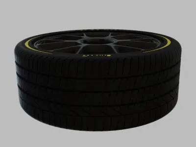 Miniature Konig Ampliform Rim and Tire - 3d Print - No Textures 3D print model