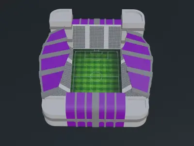 Football Stadium - Purple Low-poly 3D model