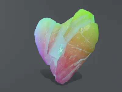 Broken Heart Low-poly 3D model