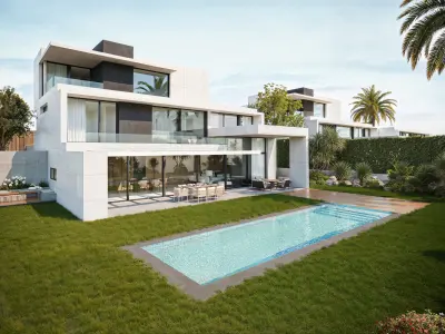 Modern Luxury Single-Family House with Pool 3D Scene  3D model
