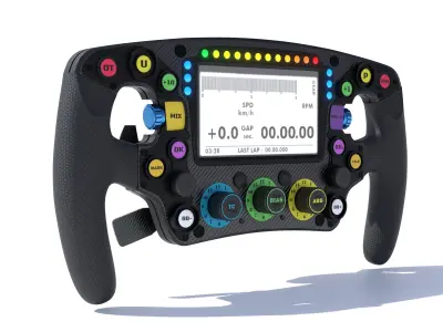 Racing Car Steering Wheel Low-poly 3D model