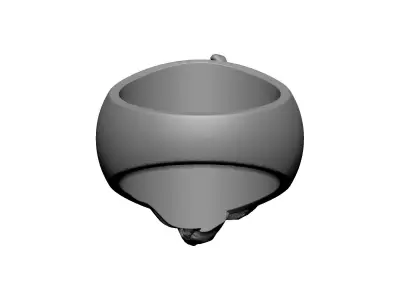 jewelery ring lion rhinoceros elephant - Wild Safari 3D print model