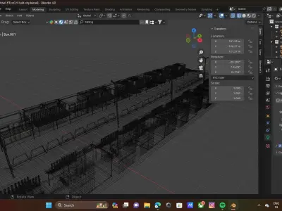 city road  low poly  model  Low-poly 3D model