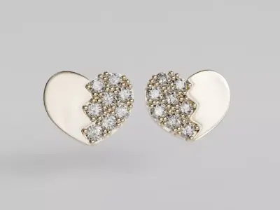 broken heart in diamonds 3D print model