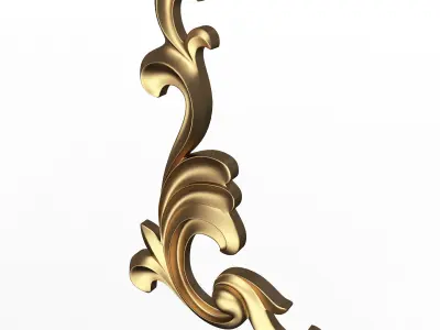Corner Carved Plaster Molding Decoration 012 Low-poly 3D model