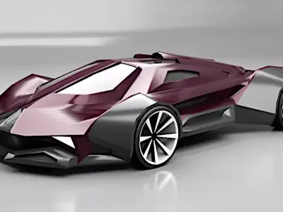 Hyperios lowpoly supercar  Low-poly 3D model