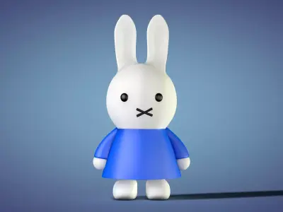 Miffy - Bunny Rabbit Low-poly 3D model