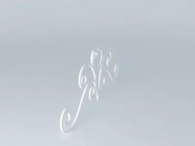 decor silver scroll design Free 3D model
