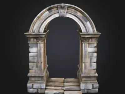 Ancient Stone Archway Low-poly 3D model