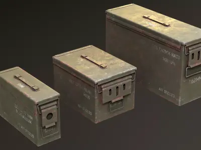 AMMO METAL BOX Free low-poly 3D model