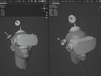 2D VR Headset Free low-poly 3D model