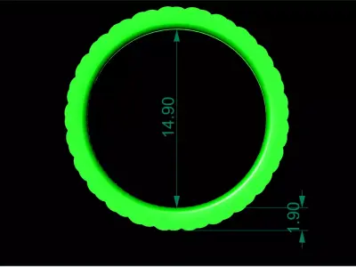 Triple Row Grand Jubilee Ring  Model RJ 82 3D print model