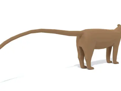 Low Poly Cartoon Fossa Low-poly 3D model