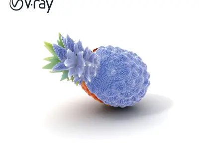 Realistic Pineapple D Model Pack for Rendering and Games Low-poly 3D model