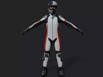 Racing Bike Rider Low-poly 3D model