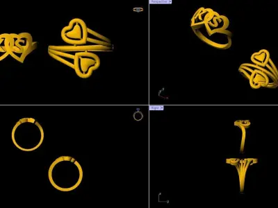 Beautiful Couple Ring - 0023 3D print model