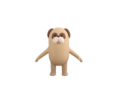 Rigged ShihTzu Dog Character 3D model