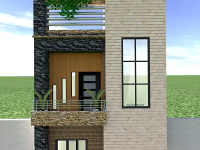 3d House in Lahore Low-poly 3D model