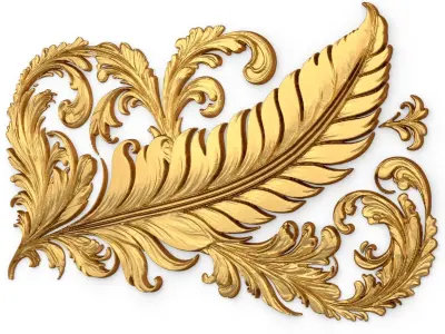 feather decor set wall mural 10 3D model