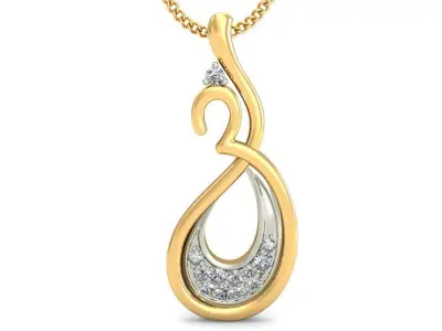 Solitaire Women Pendant 3dm STL OBJ FBX Renders Details 3D print model 80