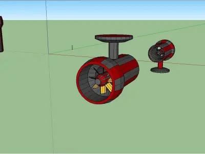 Anti-Matter Pulse Engine Low-poly 3D model