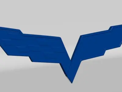 corvette logo old 3D model 3D print model