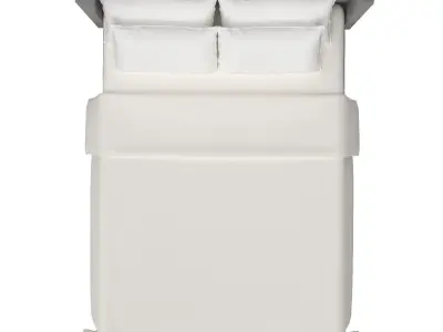 Beverly Bed With Rollout Footboard Storage Grey 3D model