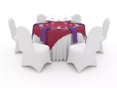 Banquet Table and Chair 46 3D model