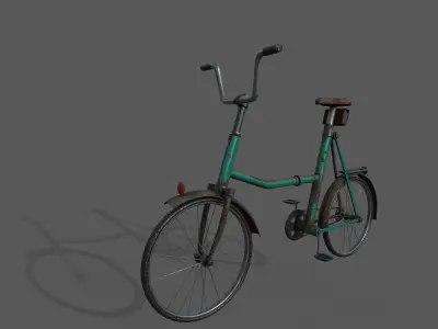 bycicle vintage bicycle Low-poly 3D model