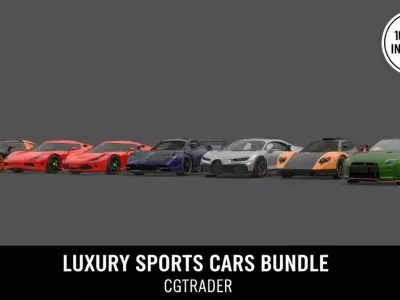 Ultimate Hypercar Mega Bundle 10 Iconic Legends x2 Complete  3D Model Pack