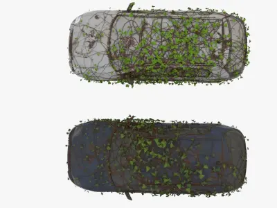 4K realistic low poly abandoned car Low-poly 3D model